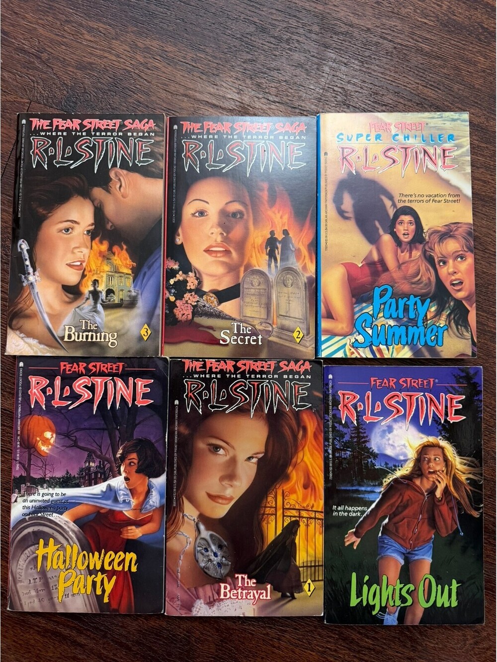 Vintage 90s R.L. Stine Fear Street Paperback Books Lot of 6 Horror YA
